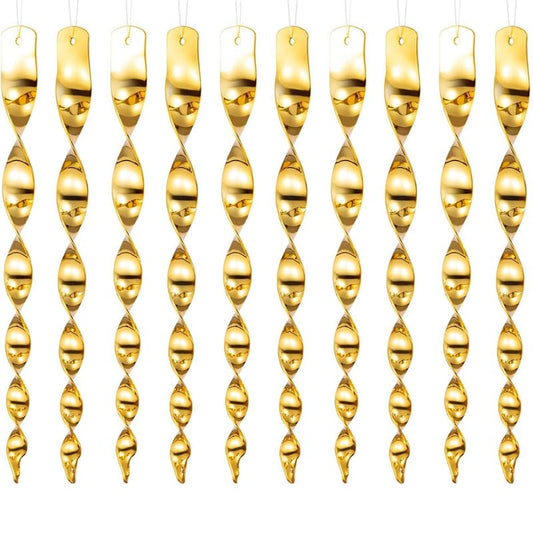 Bird Deterrent Scarer Rods Reflective Bird Repellent Device Outdoor Bird Scarer to Keep Pigeon and Woodpecker Away from Garden or Yard, 11.8 Inches (Gold 10pcs)