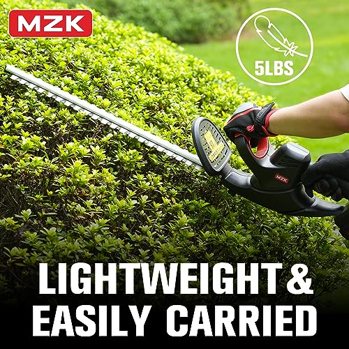 MZK 20V 22-Inch Cordless Hedge Trimmer with 2 x 4Ah Batteries - size: 22 inch
