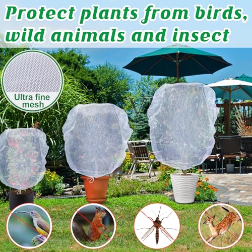 Cosweet 9 Pack Sun Resistant Garden Bird Netting for Plants, 3 Sizes