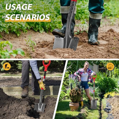 Sharp Blade Garden Spade Shovel Flat Spades for Gardening and Edging - style: Contemporary