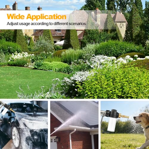 Garden Hose Nozzle with Soap Dispenser, Adjustable Metal Foam Gun - style: Foam Gun A