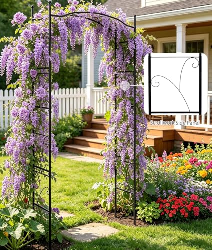 Metal Garden Arbors 93" Thickened Arch Trellis for Climbing Plants - color: Square