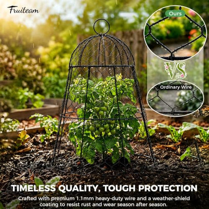 FRUITEAM 12Pcs Wire Plant Covers, 13×15.74in Large Plant Protectors from Animals, Chicken Wire Cloche Plant Cages for Outdoor Plants, Vegetables - size: 12 Pcs