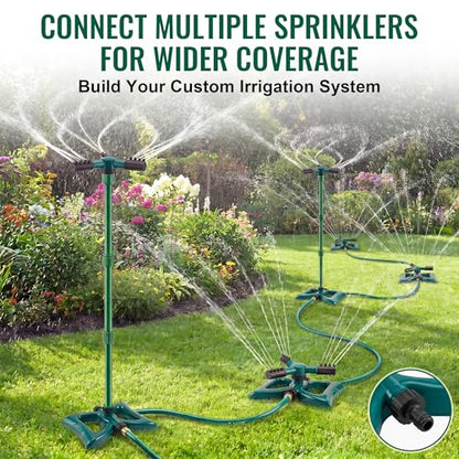Rotating Lawn Sprinkler with Adjustable Riser