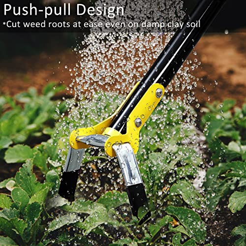 DonSail Hoe Garden Tool - Scuffle Garden Hoes for Weeding Gardening Long Handle Heavy Duty - Adjustable Weeding Loop Stirrup Hoe 30-70 Inch Black - size: 30-70 Inch