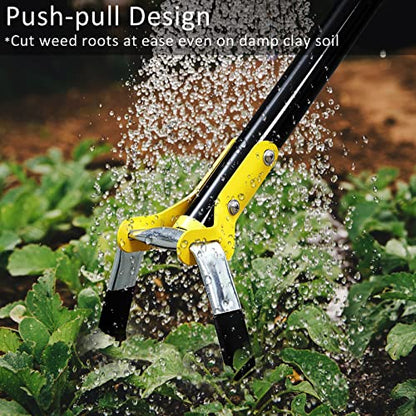 DonSail Gardening Tools Stirrup Hoe, Heavy Duty Steel Scuffle Action Hoe, Adjustable Garden Hoes for Weeding Long Handle 30-40 Inch - size: 30-40 Inch