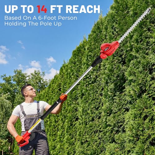 HEINPRO Cordless Pole Hedge Trimmer Compatible with Milwaukee M18 Battery