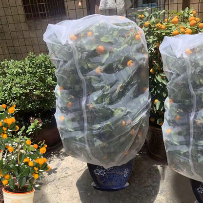 Agfabric Bird Netting 120" Hx120 W Garden Netting Insect Pest Barrier,Plant Cover Fruit Tree Netting Mesh Protection Bag with Drawstring,White - color: 1pack, size: 120"x120"