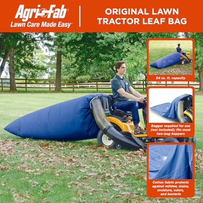 TerraKing Original Lawn Tractor Leaf Bag 54 cu ft Leaf Collection System, Compatible with Most Two-Bag Material Collection System; Blue