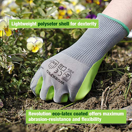 WORKPRO 6 Pairs Garden Gloves Men and Women with Eco Latex Palm Coated - size: Medium