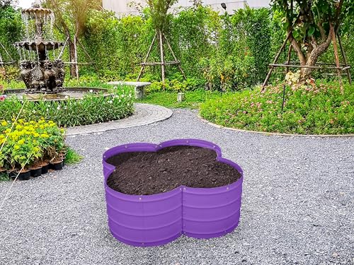 Plant & Plot Galvanized Raised Garden Beds Outdoor // 3×3×1 ft Planter Raised Beds for Gardening, Vegetables, Flowers // Large Metal Garden Box (Purple) // Patented Tool-Free Design - color: Purple