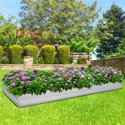 Galvanized Raised Garden Bed Kit, Metal Planter for Vegetables & Herbs, 16x3x1FT, Easy Assembly - size: 16x3x1FT