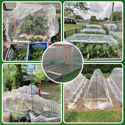 SWANGSA Garden Netting 10 X 50 FT 3Pack, Ultra Fine Garden Mesh Plant Netting for Garden Protection Row Cover Raised Bed Screen, Protecting Plants Vegetables Flowers Fruit Trees