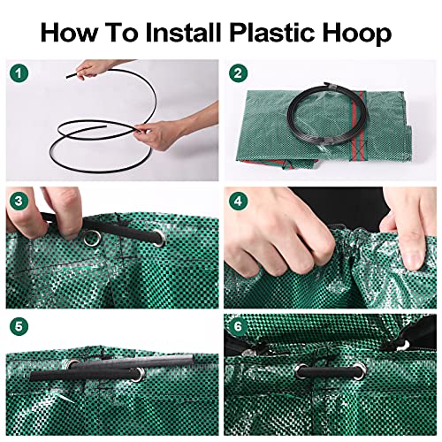 4 Pack 32 Gallons Reusable Yard Waste Bags with Lid Lawn Leaf Bags - style: 4pcs 32 gallons bags with lid