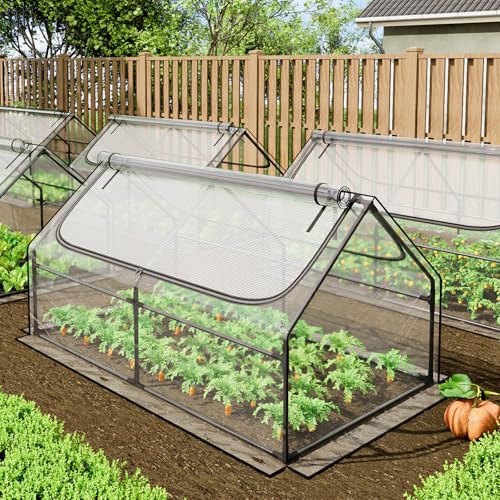 Superlele 6x3x3FT Mini Greenhouse with 2 Large Zipper Doors for Outdoor - style: (Clear)-6x3x3Ft