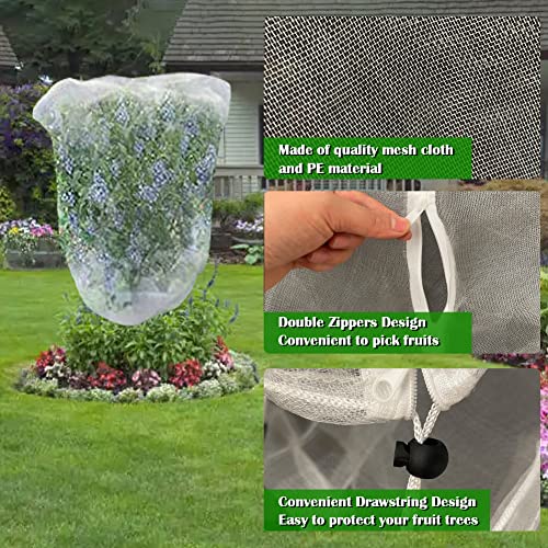 FONUNO Fruit Tree Netting with Zipper Birds Netting for Fruit Trees, Black - color: Black, size: 71 x 75 inch - 2 Pack