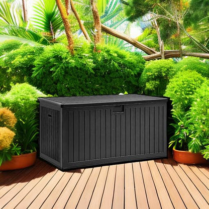YITAHOME XXL 260 Gallon Large Deck Box - color: Black, size: 230 Gallon Standard