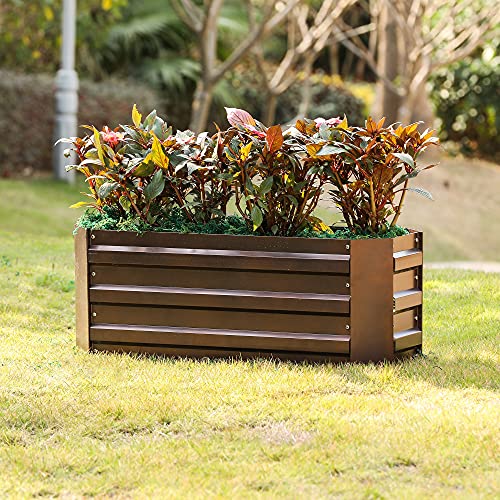 LuxenHome Galvanized Raised Garden Bed Kit, 32"