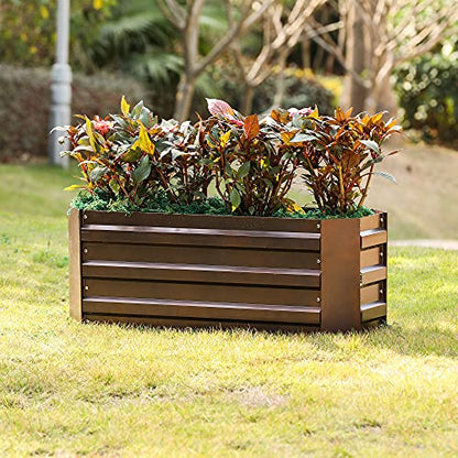LuxenHome Galvanized Raised Garden Bed Kit, 32"