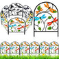 Yaocom 6 Pack Dragonfly Garden Fence 16.5" H x 11.8" W Metal Border - style: Dragonfly