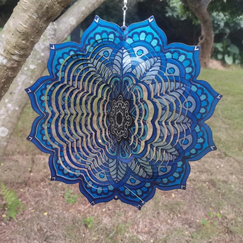 Wind Spinner Outdoor Mandala, Hanging Wind Spinners Garden 10"