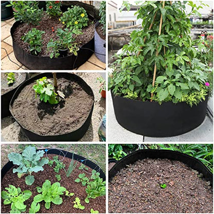 100 Gallon Large Grow Bag, Heavy Duty Fabric Round Raised Garden Bed - size: 100 Gallon (50" D x 12" H)