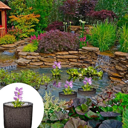 4 Pcs Aquatic Pond Planting Bags, Reusable Mesh Water Garden Pond Plant Pot - color: Black, size: Square