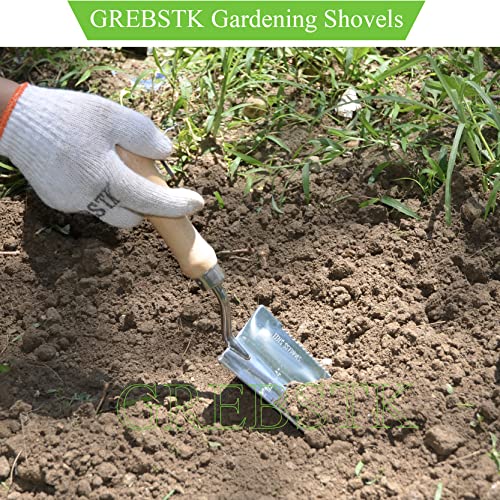 GREBSTK Gardening Serrated Shovels Stainless Steel Transplanter Garden Trowel Depth Marker Measurements Shovel Weeding Tool