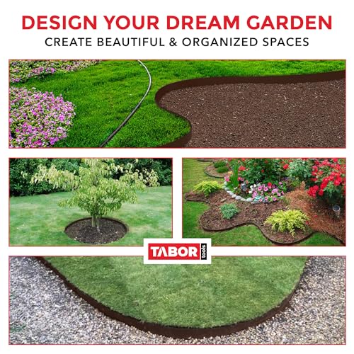 TABOR TOOLS 60 Ft Terrace Board, 5 Inch High, 0.04" Inch Thin, Landscape Edging Coil, Grass Barrier, Bender Board, Garden Liner, ES25. (Brown) - color: Brown, 60 ft