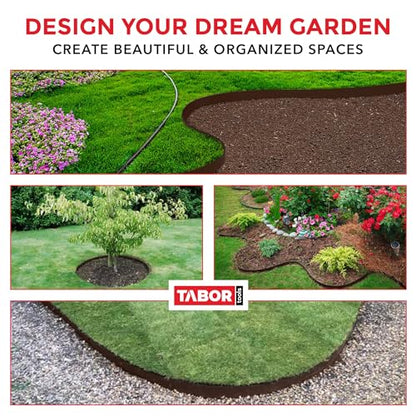 TABOR TOOLS 60 Ft Terrace Board, 5 Inch High, 0.04" Inch Thin, Landscape Edging Coil, Grass Barrier, Bender Board, Garden Liner, ES25. (Brown) - color: Brown, 60 ft