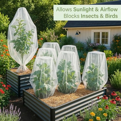 Fruit Tree Protection Bags 4.5x6 FT | Pack of 4 Garden & Insect Netting - size: 4.5 x 6.0 FT