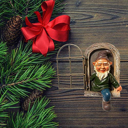 vomiceak Whimsical Fairy Garden Gnome Statue, Tree Faces Decor Outdoor -5.9 Inch, Funny Garden Tree Decoration,Ideal Patio Yard Lawn Porch Decoration - style: B