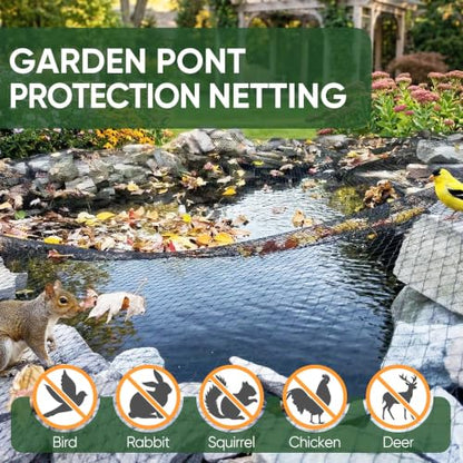 Koi Pond Netting Kit for Garden, 15 X 20 FT, Heavy Duty - size: 15X20 FT