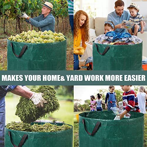 4 Pack 137 Gallons Reusable Yard Waste Bags Lawn Leaf Bags - style: 4pcs 137 gallons bags with double bottom