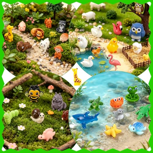 30PCS Mini Resin Animals Variety Pack 30 Style Tiny Resin Animal Figurines - color: Fixed Color Ctyle-b