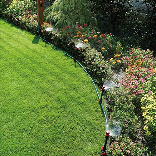 Eden 98063 Multi-Adjustable Flex Design Above Ground Irrigation Garden Sprinkler System,Sprinkler & Hose,DIY Plant Watering Set,(Pack of 4) - size: Up to 1,638 sq. ft. (Pack of 4)