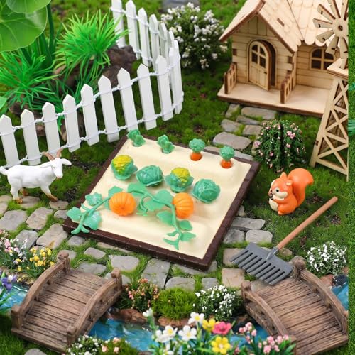 25 Pcs Miniature Stuff, Rustic Realistic Play Food