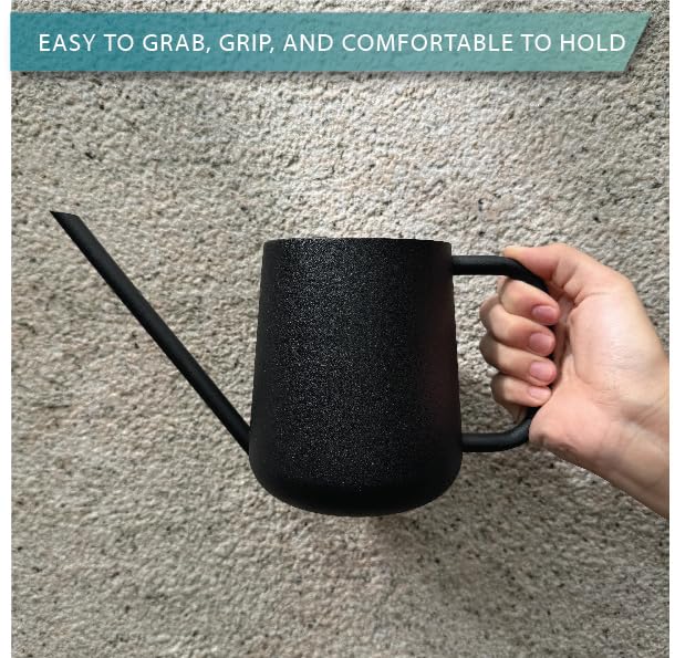 Metal Indoor Plant Watering Can with Long Spout 1000ml - Black - color: Dashing Black