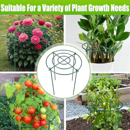 8 Pack Peony Cages and Supports, 11.5" Dx16 H Metal Plant Supports - size: 11.5" Wx16" H-8 Pack