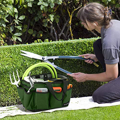 Housolution 12 Inch Gardening Tote Bag, Garden Tool Storage Bag, Dark Green - color: Dark Green, size: 12 Inch