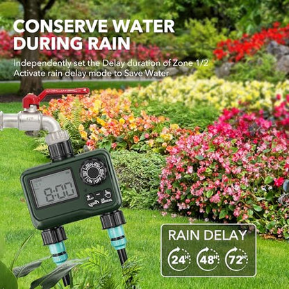 BN-LINK Outdoor Water Timer for Lawn, 2 Zone Programmable Sprinkler Timer - size: 2 Outlets