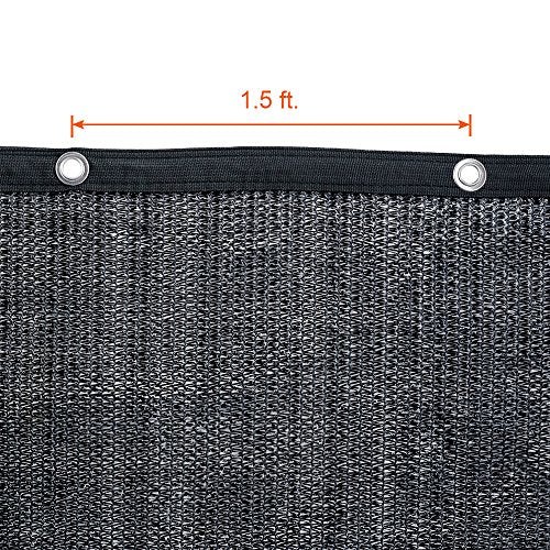 Agfabric 70% Sunblock Shade Cloth with Grommets for Garden Patio 10’ X 12’, Black - size: 10 x 12 ft - 70%