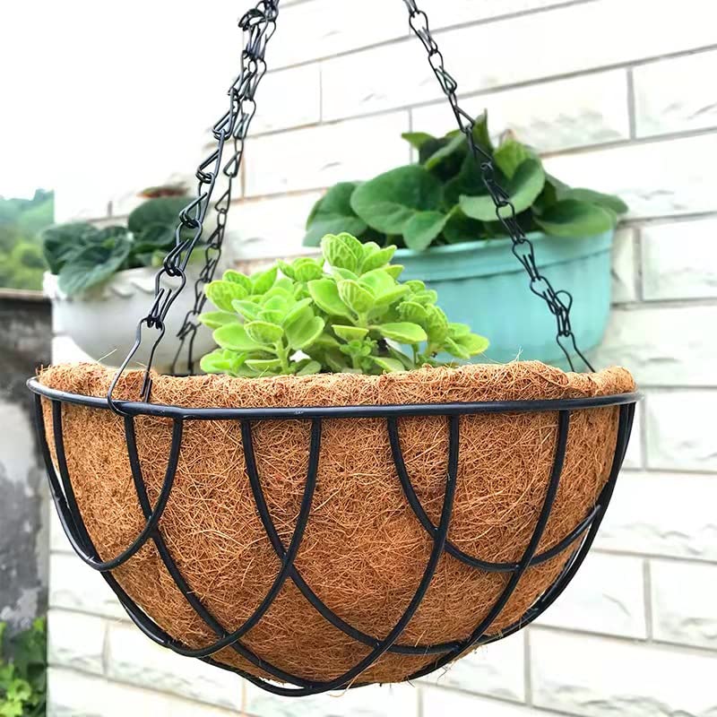 2Pcs 8 inch Round Coco Liners for Hanging Basket Coconut Fiber Planter Inserts Replacement Liner for Garden Flower Pot (Liners Only, Basket Not Included), 8in/2Pcs - size: 8in-2pcs-2019