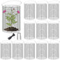 12 Sets of 16'' x 12'' Garden Plant Protectors from Animals With Detachable Covers ,36Pcs Metal Wire Protectors With Cover for Plants , Metal Plant Cage Chicken Wire Cloche with Stakes & Nylon Ties