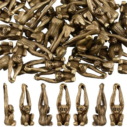 Civaner 50 Pcs Mini Monkey Figurines Vintage Metal Monkey Statues - style: Monkey