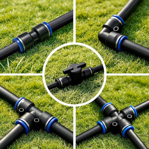 20PCS 1/2" Drip Irrigation Connectors, Quick Connect Drip System Parts - size: 20PCS 1/2" Connector Set