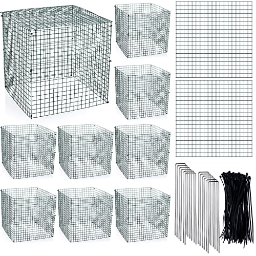 Zubebe 10 Pack Small Wire Plant Protectors Mesh, Thickness 1mm, Dark Green - color: Dark Green, size: Thickness 1mm