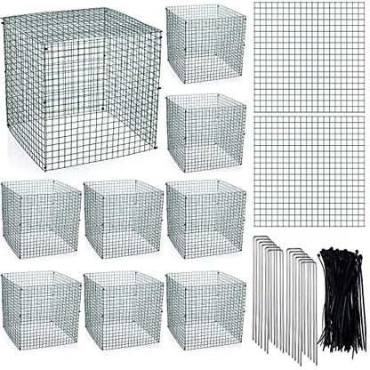 Zubebe 10 Pack Small Wire Plant Protectors Mesh, Thickness 1mm, Dark Green - color: Dark Green, size: Thickness 1mm