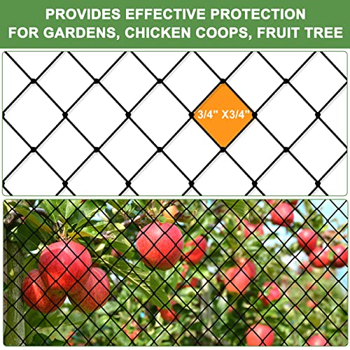 Bird Netting 25'x50'with 3/4" Square Mesh, Heavy Duty Nylon Garden Netting - size: 3/4", 25' x 50'