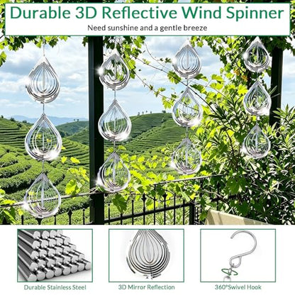 4 Pack Bird Deterrents for Outside - Bird Repellent Devices Outdoor